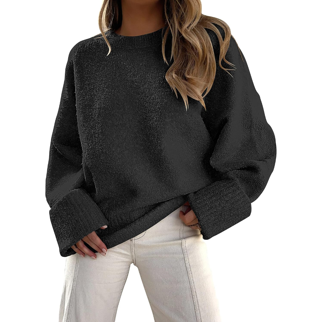 Chunky Style Soft Fuzzy Knit Oversized Long Sleeve Sweater For Women - Image 8