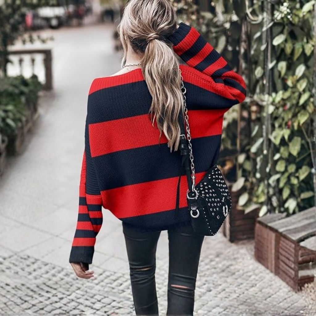 Oversized Chunky Knit Sweater With Batwing Sleeve For Women - Image 15
