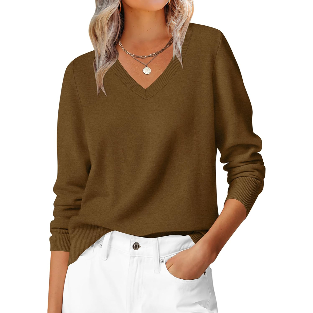 Classic Soft Long Sleeve Knit Pullover Sweater Top For Women - Image 13