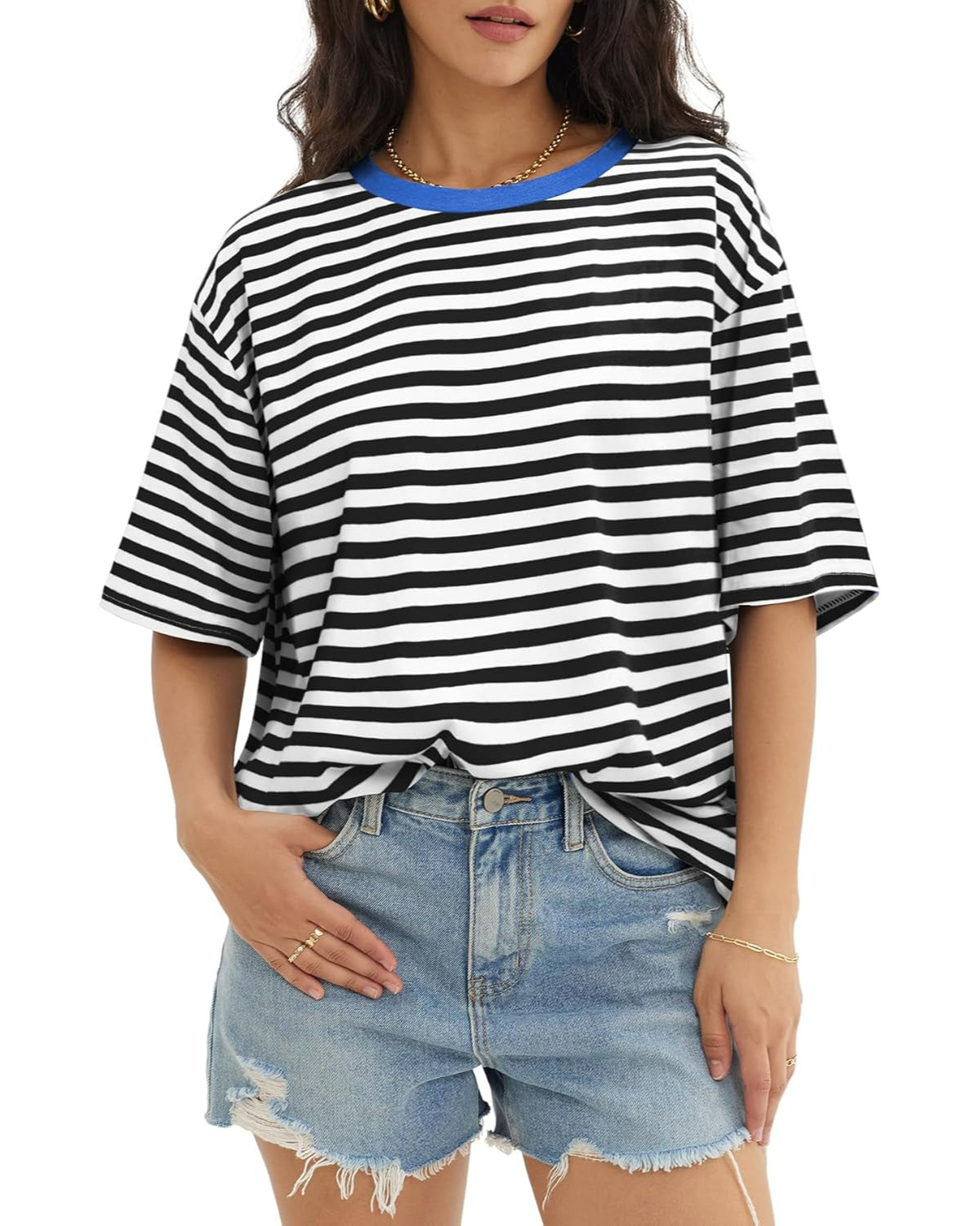 Casual Loose Fit Tops With Short Sleeves And Pullover Design - Image 2