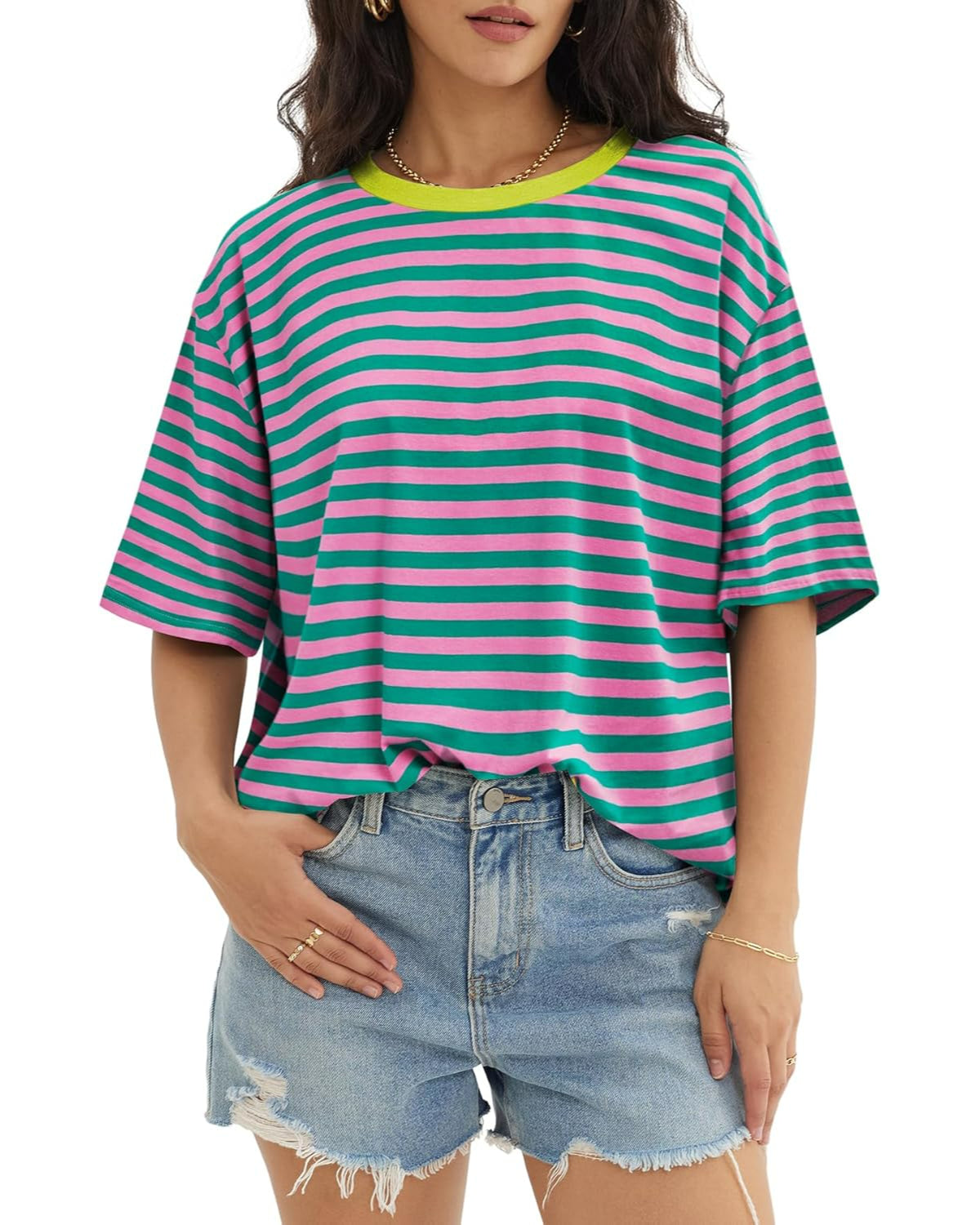 Casual Loose Fit Tops With Short Sleeves And Pullover Design - Image 3