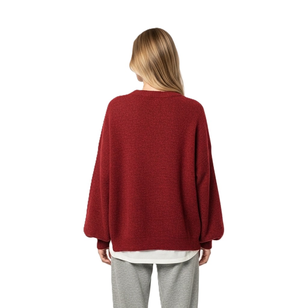 Casual Long Sleeve Sweater With Split Design And Loose Fit For Women - Image 6
