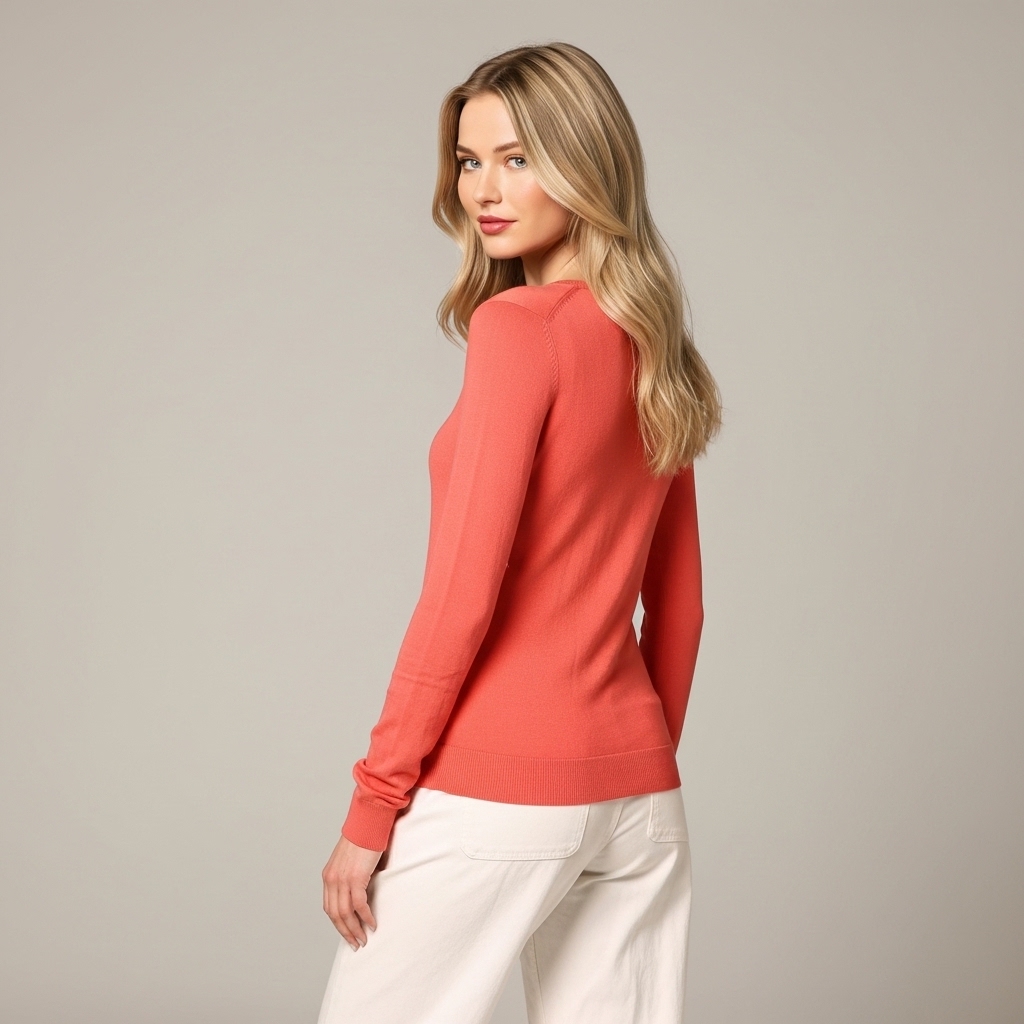 Regular Fit Lightweight Long Sleeve Sweater For Women - Image 14