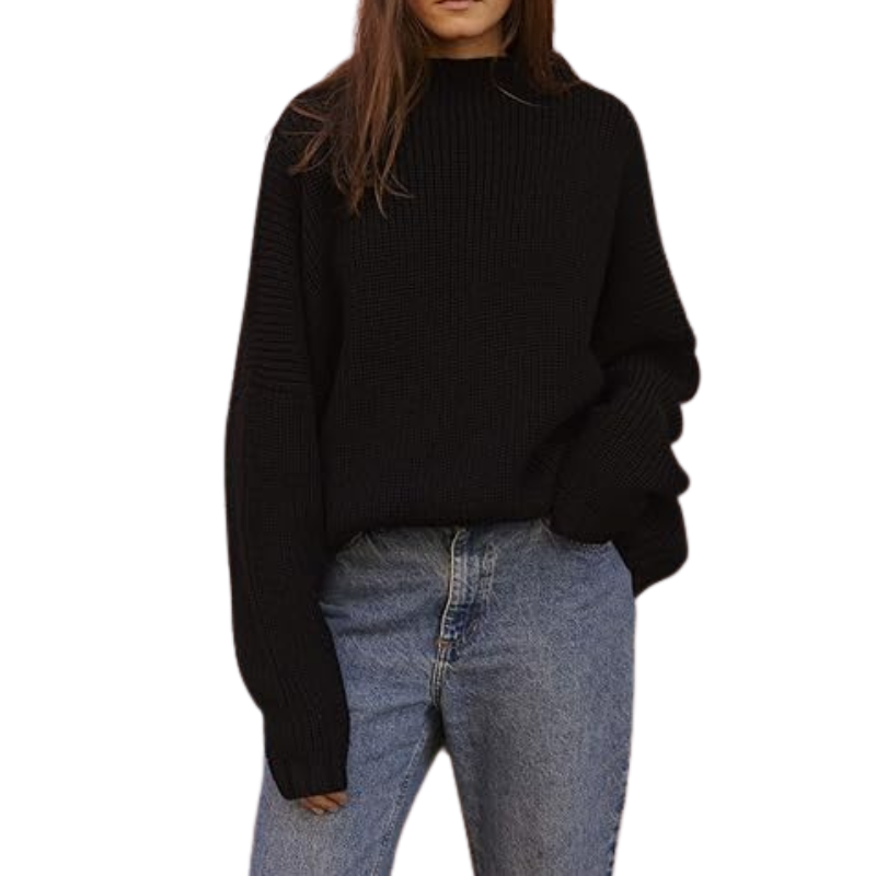 Oversized Chunky Knit Sweater With Batwing Sleeve For Women - Image 10