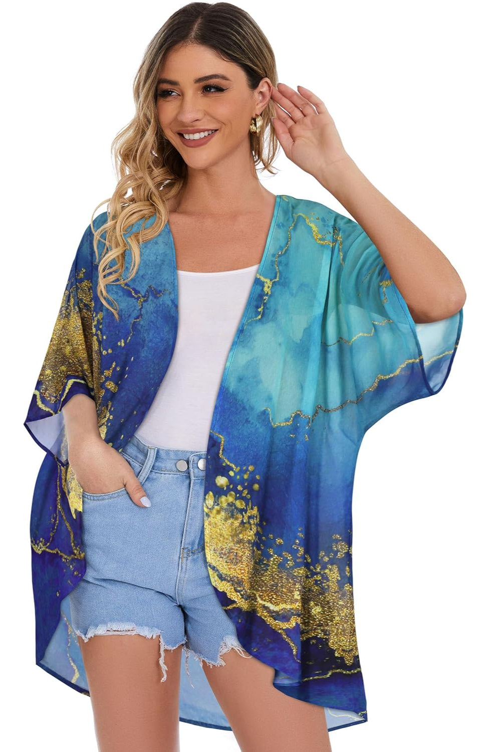Floral Puff Sleeve Kimono Cardigan - Image 12