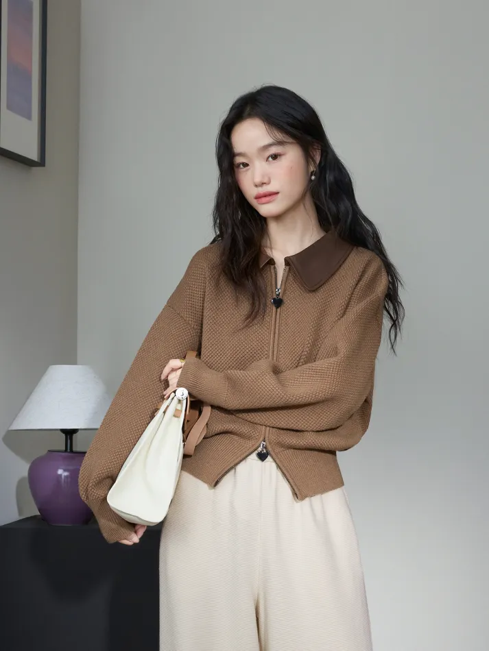 Double Zip Cardigan Sweater - Image 3