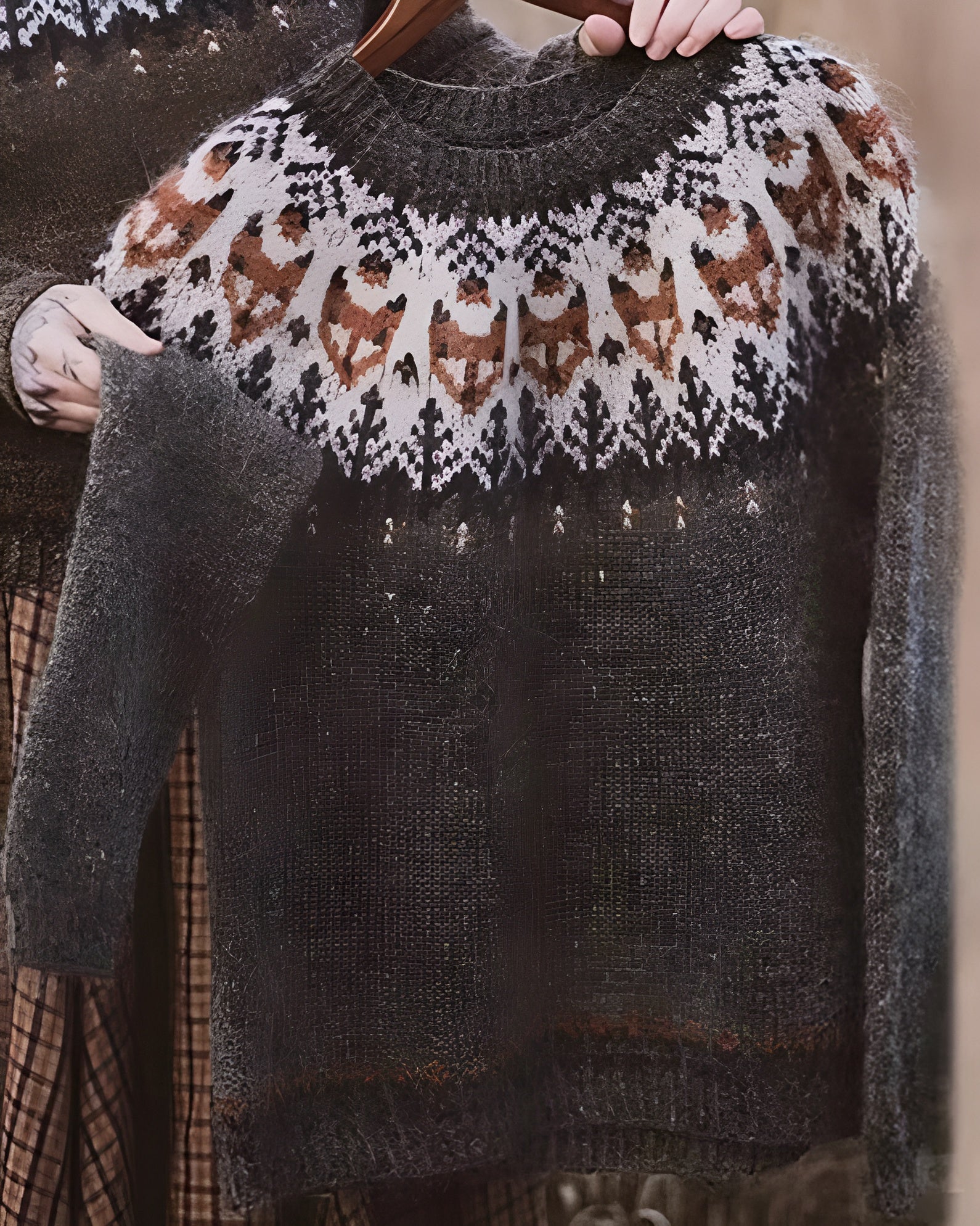 Retro Style Winter Long Sleeve Knitted Sweater - Image 9