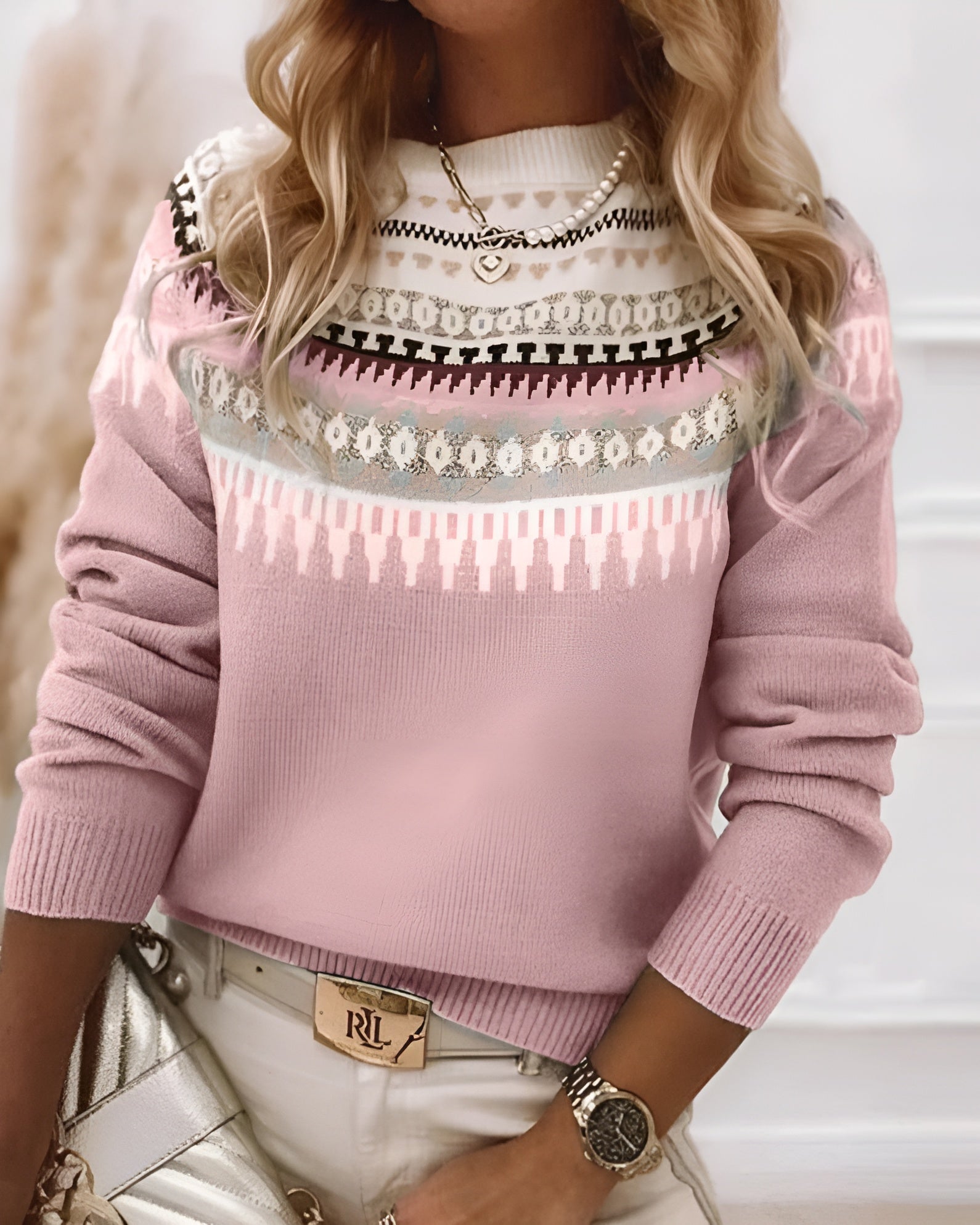 Retro Style Winter Long Sleeve Knitted Sweater - Image 6