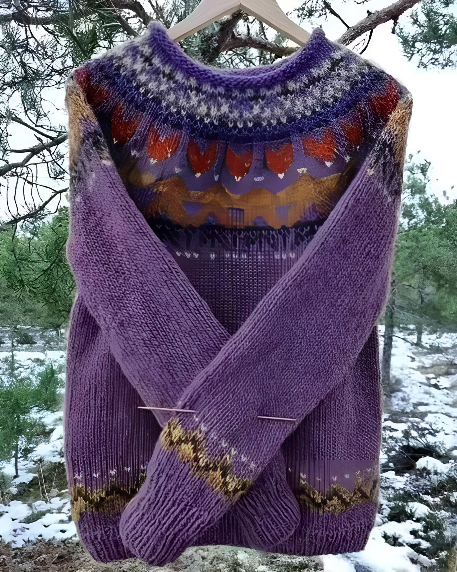 Retro Style Winter Long Sleeve Knitted Sweater - Image 5