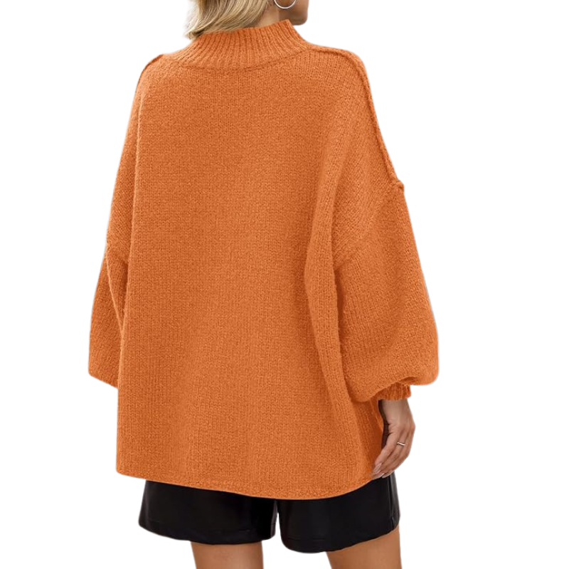 Oversized Ribbed Casual Sweater With Long Batwing Sleeve For Women - Image 22
