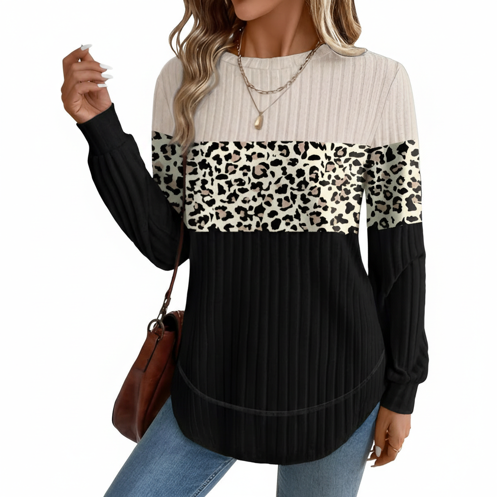 Dressy Long Sleeve Tunic Sweater With Curved Hem And Loose Fit For Women - Image 26
