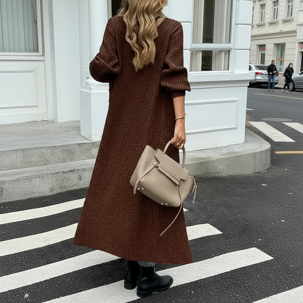 Long Sleeve Button Front Chunky Style Knit Cardigan Sweater Coat - Image 11