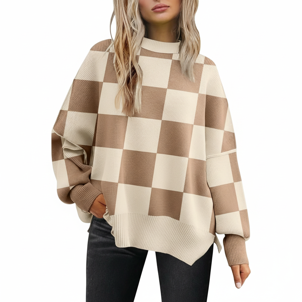 Oversized Batwing Knit Side Slit Pullover Sweater For Women - Image 19