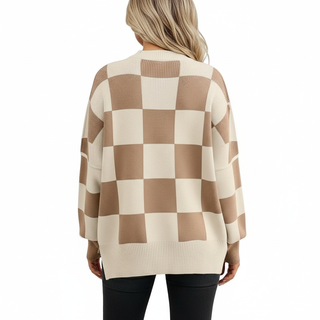 Oversized Batwing Knit Side Slit Pullover Sweater For Women - Image 20