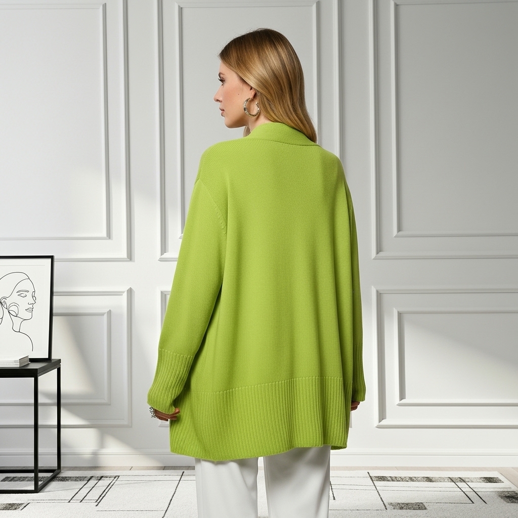 Long Length Cardigan With Long Sleeves And Open Front For Women - Image 21