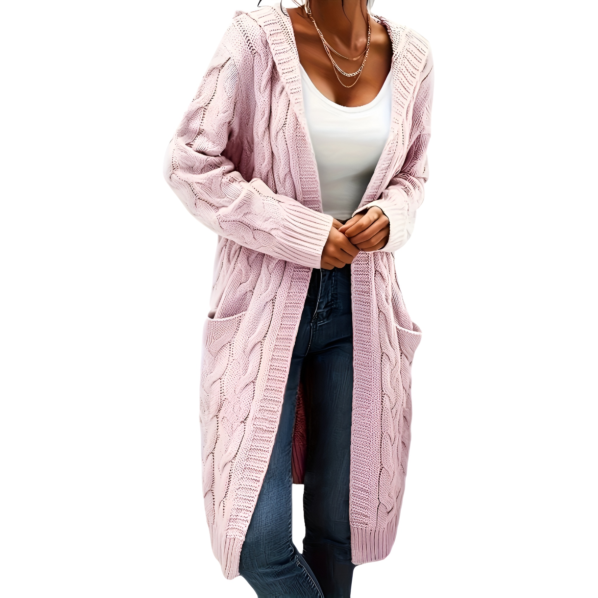 Casual Long Cardigan Knitwear For Women - Image 14